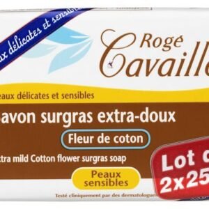ROGE CAVAILLES Savon Surgras Extra-doux Fleur de Coton – Lot de 2 250.0 g